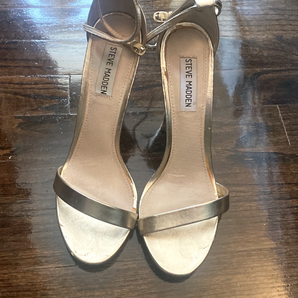 Gold dressy strappy sandals